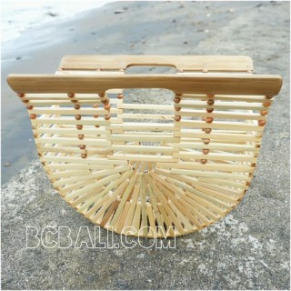 bamboo bags fan design base color summer season handmade 